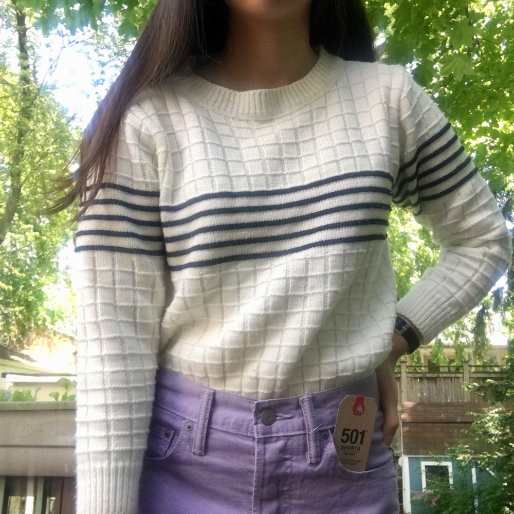 Grid Textured Sweater